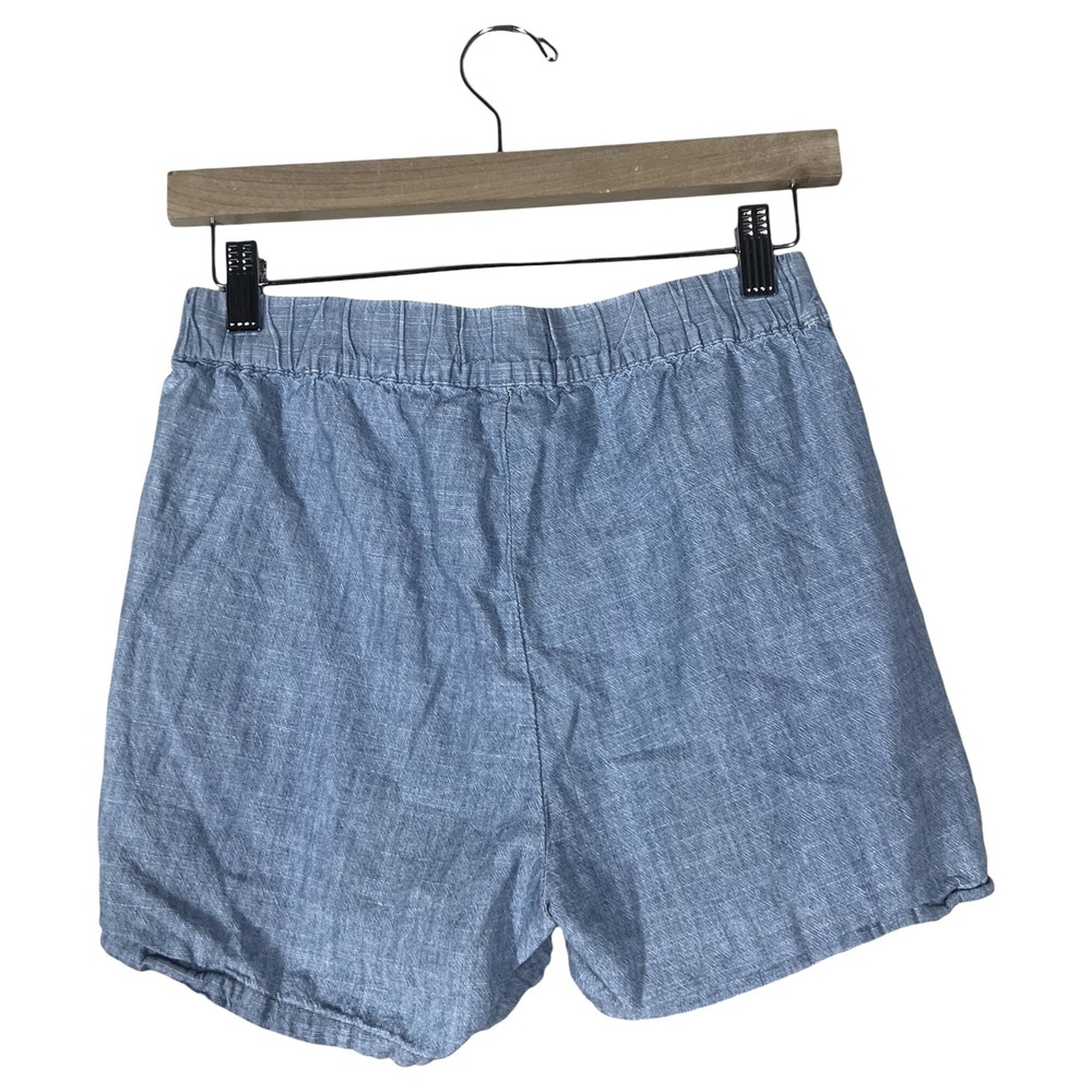 Madewell Pull-On Chambray Solid Shorts Blue Coastal Elastic Waist Size XXS - Picture 3 of 5